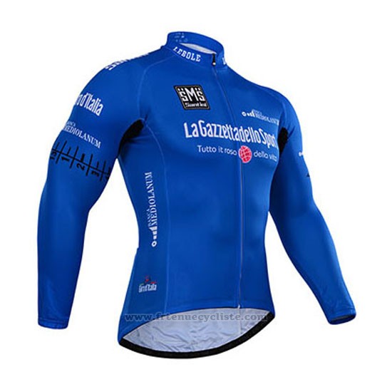 2015 Maillot Cyclisme Giro d'Italia Bleu Manches Longues